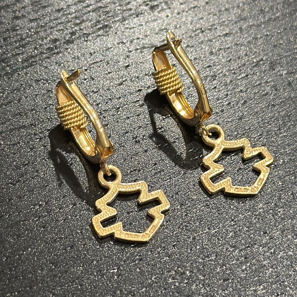 Harley-Davidson 10K Gold Vintage Stamper Earrings - Picture 6 of 8